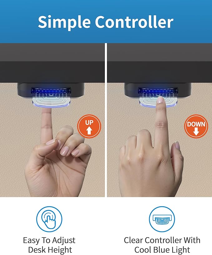 Okin Small Electric Standing Desk, 40 x 24 Inches Whole Piece Height Adjustable Desk, Black Sit to Stand Desks Computer Workstation for Home Office