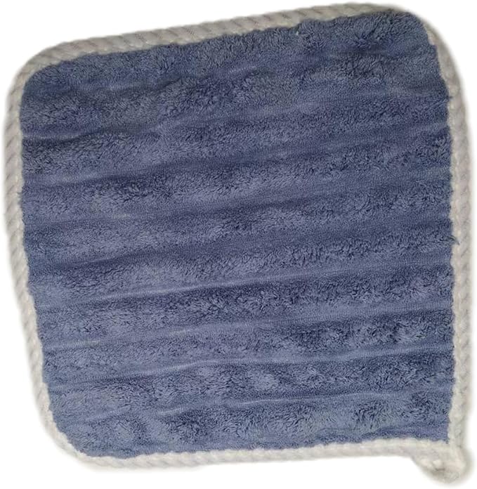 SOFTBATFY Soft Washcloths 12 Pack, High Absorbent Microfiber Ribbed Essential Washcloths for Bathroom, Home, Hotel, Spa, Beach, Pool, Gym (Washcloth - Set of 12, Blue)