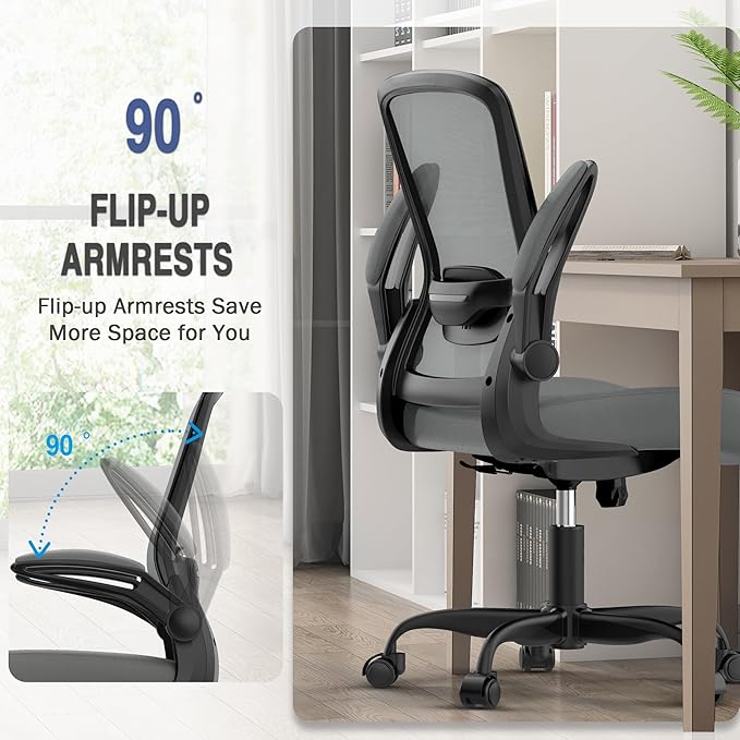 Mimoglad Office Chair, Ergonomic Desk Chair with Adjustable Lumbar Support, High Back Mesh Computer Chair with Flip-up Armrests-BIFMA Passed Task Chairs, Executive Chair for Home Office