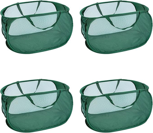 4 Pcs Mesh Popup Laundry Hamper, Opening Laundry Basket,Popup Laundry Basket with Durable Handles,Foldable Pop-up Mesh Hamper Dirty Clothes Basket for Clothes & Laundry-Home Organization