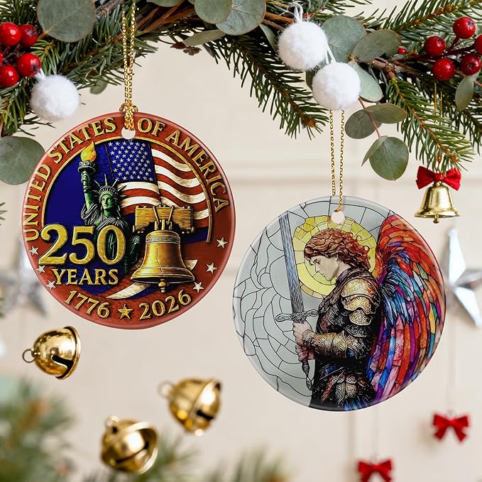 Archangel Michael Ornament, Spiritual Protection Decor, Christmas Ornaments, Christmas Decorations | Christian Gifts, Religious Gifts, Faithful Gift & Spiritual Guardian Gift, Giftbox Included