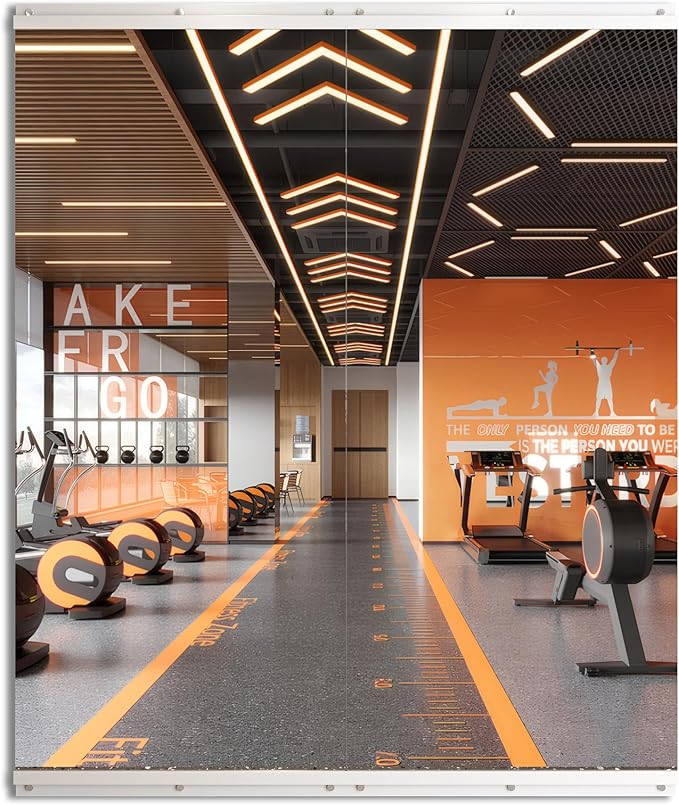 ROOMTEC Home Gym Mirror 60"x26"-2PCS Frameless Wall Mounted Fitness Mirror, Large Tempered Glass Full Length for Yoga, Dance Studio, Workout Room