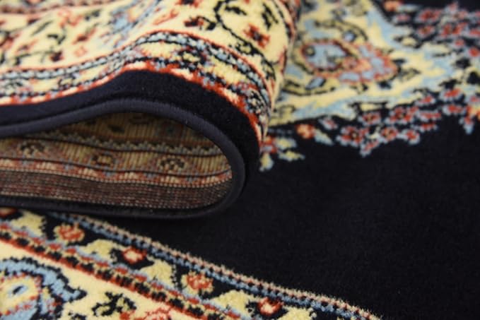 Unique Loom Reza Collection Traditional Persian Style Area Rug, Runner 3' 0" x 16' 5", Navy Blue/Ivory