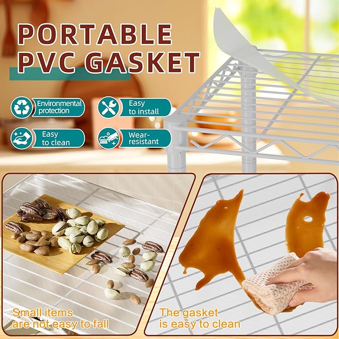 SINGAYE 4 Small Wire Shelves Kitchen Pantry Close Home Organizers and Storage Bathroom Shelf Laundry Room Organization Adjustable Book Metal Garage Shelving Unit