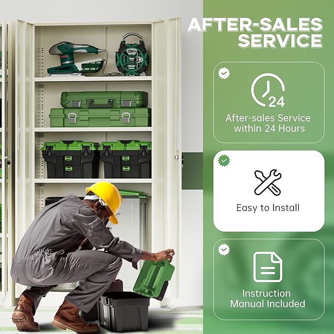 INTERGREAT Metal Storage Cabinet, 72" H Lockable Steel Cabinets with Locking Doors, Storage Locker with Adjustable Shelves for Office, Home, Garage, Gym, School (Warm Grey)