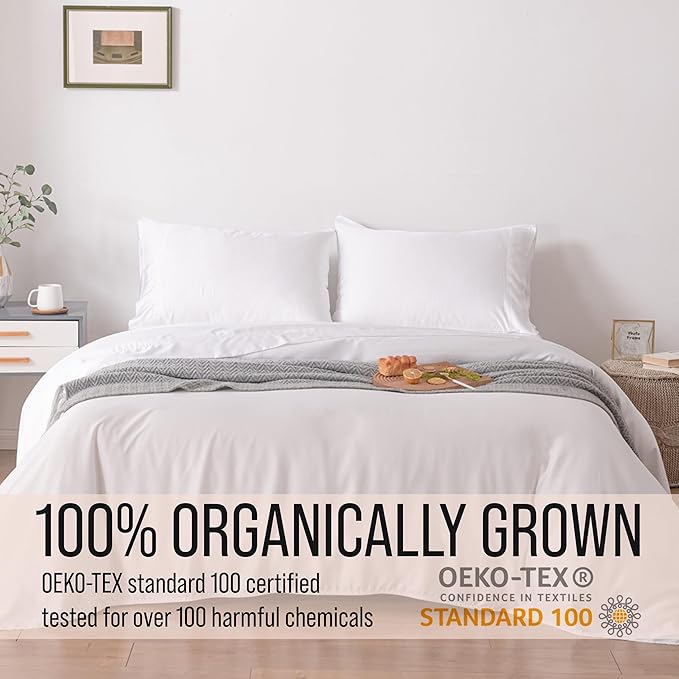 Bella Coterie Luxury Bamboo Viscose 34” Split Top King Size Sheet Set | 1 Fitted Sheet for Sleep Number & Adjustable Beds | 100% Organically Grown | Cooling & Soft | 18” Deep Pocket [White]