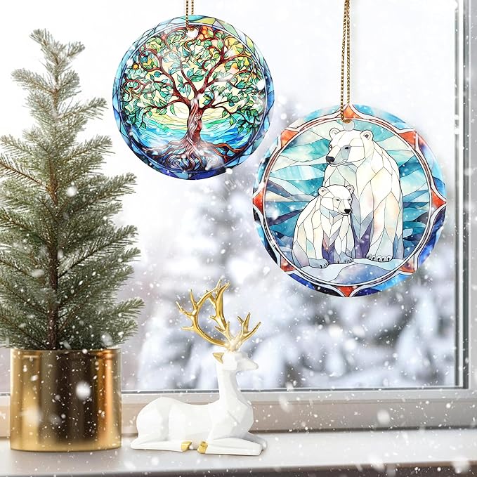 Christmas Ornament, Two Polar Bear Ornament, Christmas Decorations for Tree, Heirloom Keepsake, Gift Idea