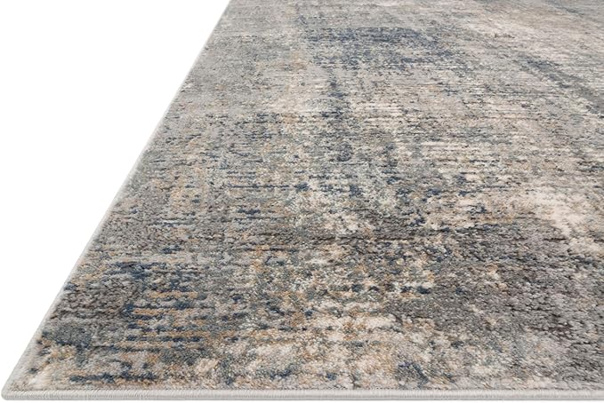 Loloi Teagan Collection TEA-05 Denim/Slate 5'-3" x 7'-6" Area Rug, Large, Soft Neutral Rug, High-Traffic for Living Room, Bedroom, Home Office, Dining Area