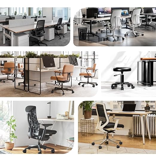 Sytopia Office Chair Wheels, Universal Standard Stem 7/16 inch x 7/8 inch, 2" Upgraded Quiet Caster Wheels Safe for All Floors Include Hardwood & Carpet, Not for 1KEA, Easy to Install, Set of 5