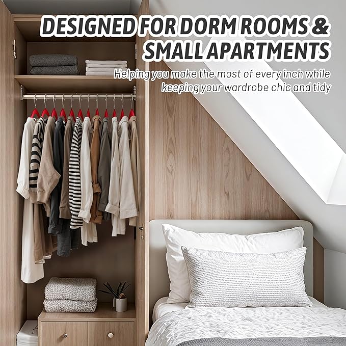 30 Pack Velvet Hangers – Non-Slip Slim Clothes Hangers with 360° Swivel Hook, Heavy Duty Flocked Shirt Hangers for Dresses, Suits, Blouses, Coats(Red)