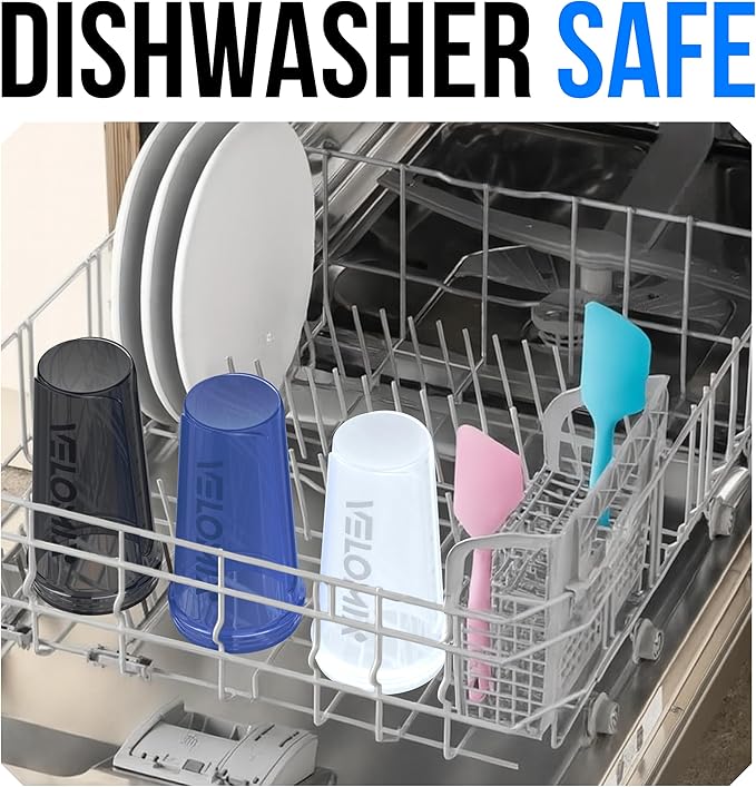 VELOMIX -6 PACK- 28 oz Protein Shaker Bottle for Protein Mixes - 6x Wire Whisk | Leak Proof Shaker Cups for Protein Shakes | Protein Shaker Bottle Pack | Protein Shake Cup (Elemental Mix)