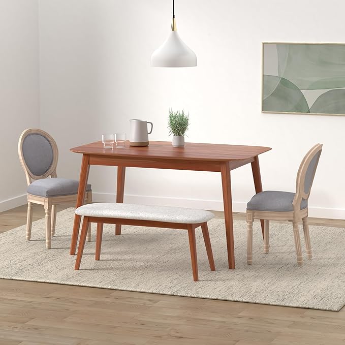 Nrizc French Bistro Chairs Set of 4, French Country Farmhouse Wood Round Back Dining Chair, for Dining Room/Living Room/Bedroom