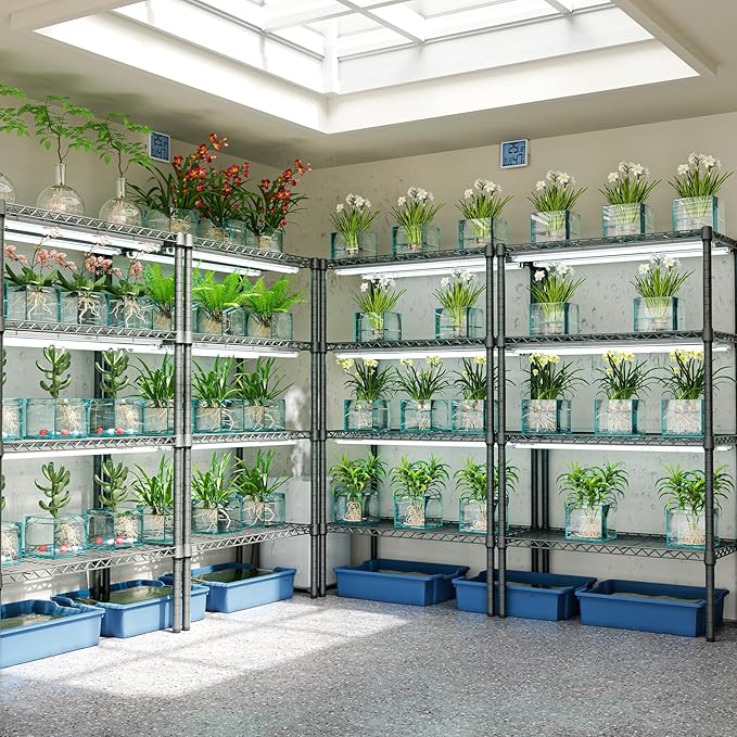 IZEUK 4-Tier Outdoor Metal Storage Shelving Unit, Heavy Duty Wire Rack Organizer with Rust-Resistant and Corrosion-Proof Coating (Grey, 17.7" D x 35.43" W x 59" H)