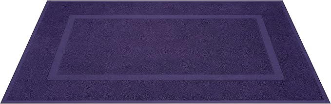 Cotton Paradise 100% Cotton Bath Mats for Bathroom Floor Set of 2 Pack, 20x34 Soft Absorbent Washable Quick Dry Tub Bathmat, Purple Towel Bath Mat