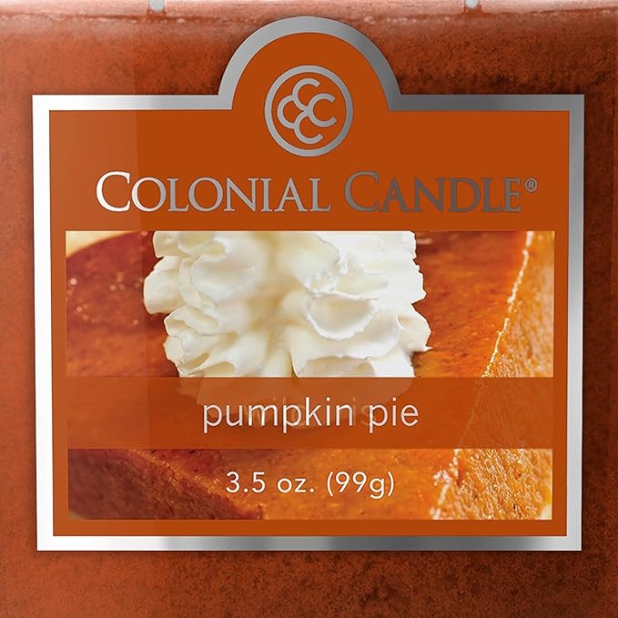 Colonial Candle Pumpkin Pie Scented Jar Candle, 2 Wick, 3.5 oz, Mottled Wax Candle