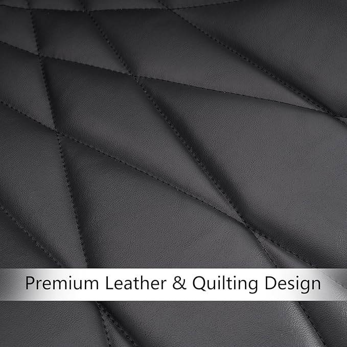 Rowill Black Dining Chairs Set of 2 - Upholstered Faux Leather Kitchen Chairs with Soft Cushion Backrest, Sturdy Metal Legs & Non-Slip Pads, Perfect Modern Design for Home Dining Room, Kitchen