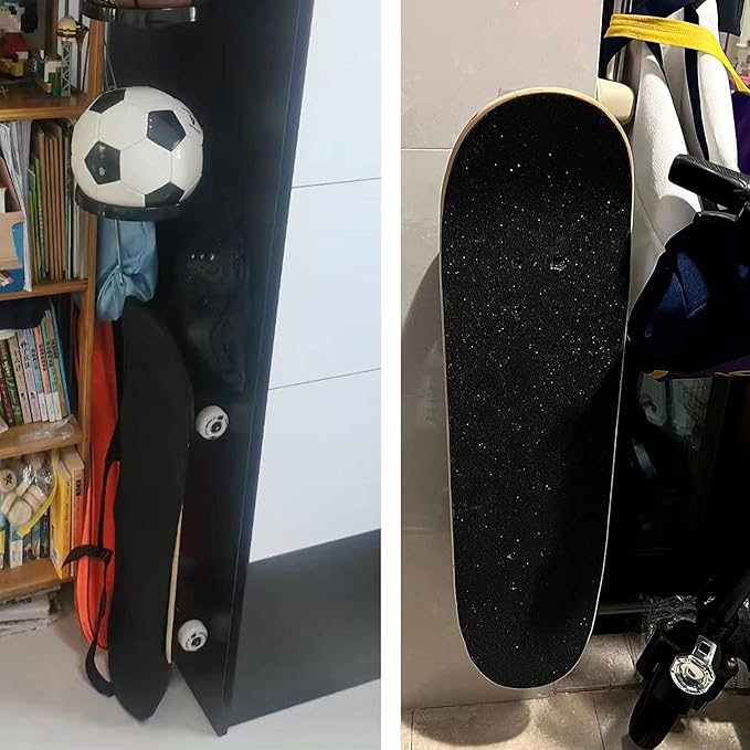 Upgraded Skateboard Wall Mount Skateboard Hanger, Skateboard and Longboard Wall Rack, Skate Board Holders-Lengthen