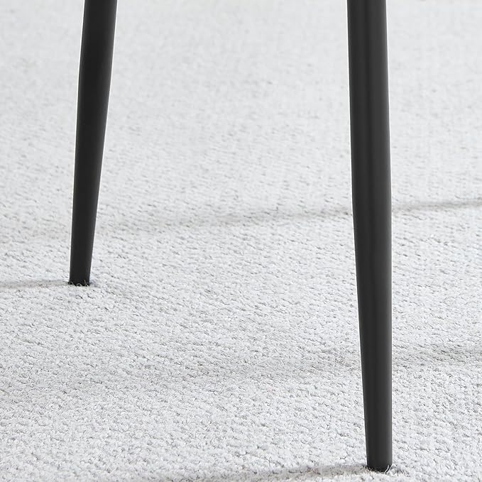 Furniturebox UK Dining Chairs - 2X Beaumont Grey Fabric Black Leg Chairs - Pair of Dining Chairs - Upholstered Polyester Chair - Modern Dining Room Furniture - Contrasting Black Piping