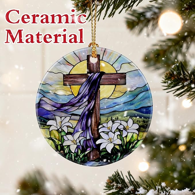 Christian Cross Ornament, Christmas Ornaments, Christmas Tree Ornaments | Religious Holiday Decor, Cross Home Decor, Christian Gifts, Religious Gifts, Gift Exchange & Gift Idea, Giftbox Included