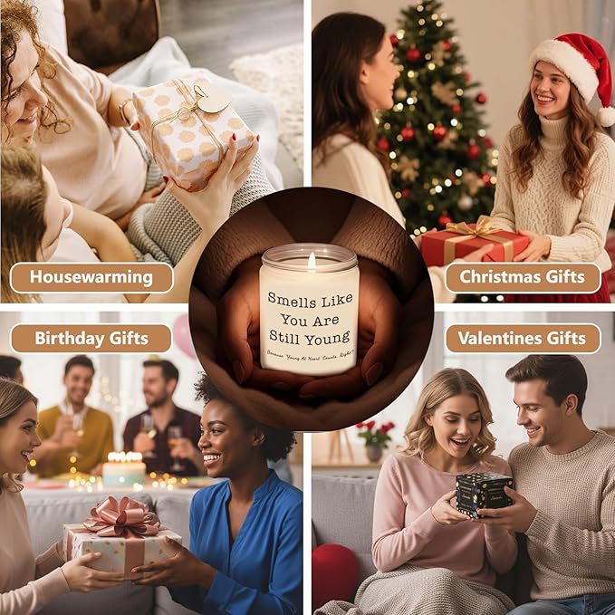 Gifts for Women, Birthday Gifts for Women, Unique Friendship Christmas Gift for Mom, Womens, Best Friend, Her, Sister, Bestie, Funny Lavender Scented Candles with Replaceable Stickers Gift Ideas