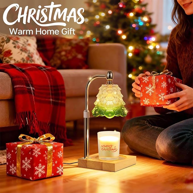 Candle Warmer Lamp with Timer Dimmer Adjustable Height, Candle Warmer with 2 Bulbs for Jar Candles, Home Decor, Birthday Gifts for Women