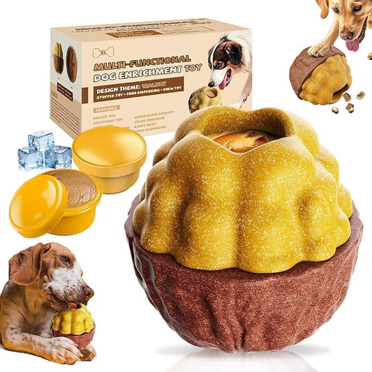 Interactive Dogs Frozen Treat Toy for Aggressive Chewer,Fillable Freezable Treat Dispenser for Mental Stimulation, 3-in 1 Dog Chew Toys Keeps Dogs Busy and Reduces Anxiety, Easy to Clean