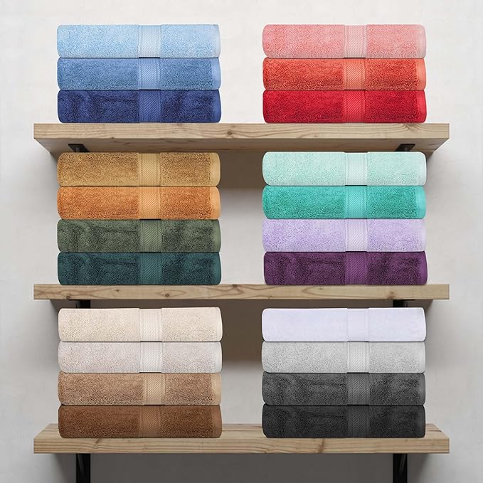 Superior Egyptian Cotton Pile Bath Sheet Set of 2, Ultra Soft Luxury Towels, Thick Plush Essentials, Absorbent Heavyweight, Guest Bath, Hotel, Spa, Home Bathroom, Shower Basics, Charcoal