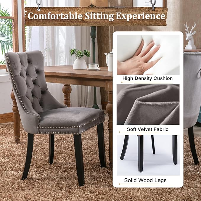 Goujxcy 7-Piece Extendable Dining Table Set for 6-8 People 63-78 Inch Kitchen Table Set with 6 Velvet Upholstered Chairs Farmhouse Rectangular Dining Room Table Set for Kitchen Dining Room Apartment