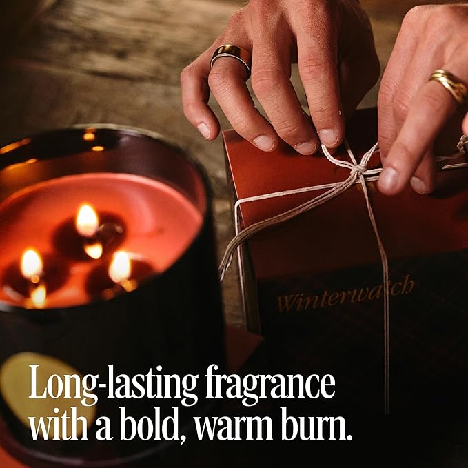 Preston Lane Luxury 3-Wick Scented Candle, Winterwatch, 24 oz Hand-Poured in USA | Long Burn Time (40–50 Hrs), Vegan Soy Wax Blend, Decorative Ceramic Vessel, Fine Italian Fragrance