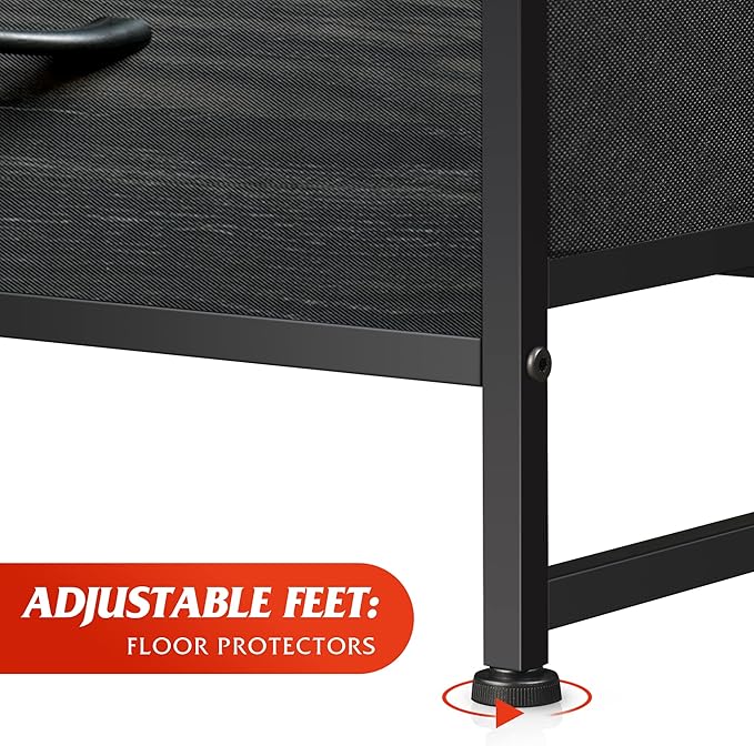 WLIVE Black Dresser for Bedroom, 6 Drawer Double Dresser, Fabric Storage Tower with Fabric Bins, Chest of Drawers for Closet, Living Room, Hallway