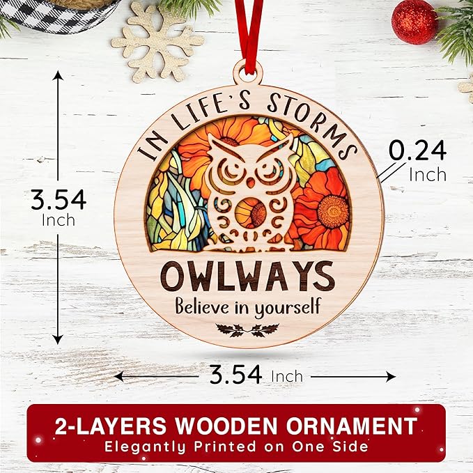Owl Ornaments for Christmas Trees - Charming Owl Gifts for Women and Men - Perfect Ornament for Christmas Decoration, Unique Ornaments for Men - Ideal Gifts for owl Lovers