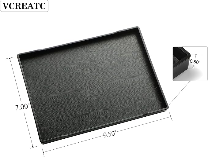 Small Black Serving Tray (9.5 x 7 inch) for Serving Accessory, Spa, Coffee, Drinks, Wine, Tea, Bar, Party, Seasoning, Perfume and Display Use.