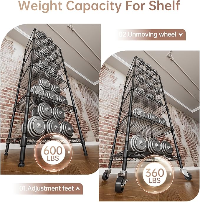 SINGAYE 6 Small Wire Shelves Kitchen Pantry Close Home Organizers and Storage Bathroom Shelf Laundry Room Organization Adjustable Book Metal Garage Shelving Unit