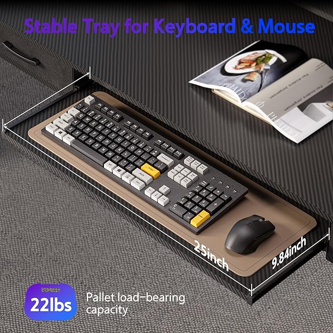 55x24 Inches Electric Standing Desk with Keyboard Tray, Height Adjustable Stand up Desk with 2 Drawers, Ergonomic Sit to Stand Desk with Storage Monitor Stand, Computer Table, Black