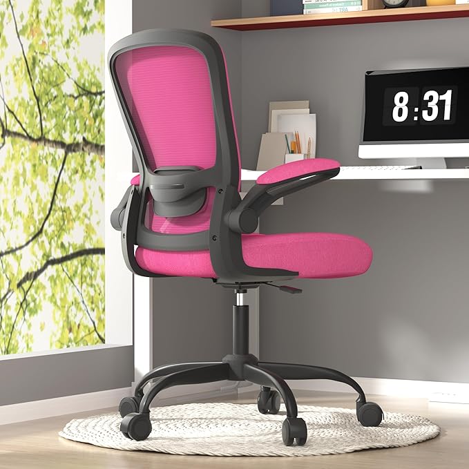Mimoglad Office Chair, Ergonomic Desk Chair with Adjustable Lumbar Support, High Back Mesh Computer Chair with Flip-up Armrests-BIFMA Passed Task Chairs, Executive Chair for Home Office