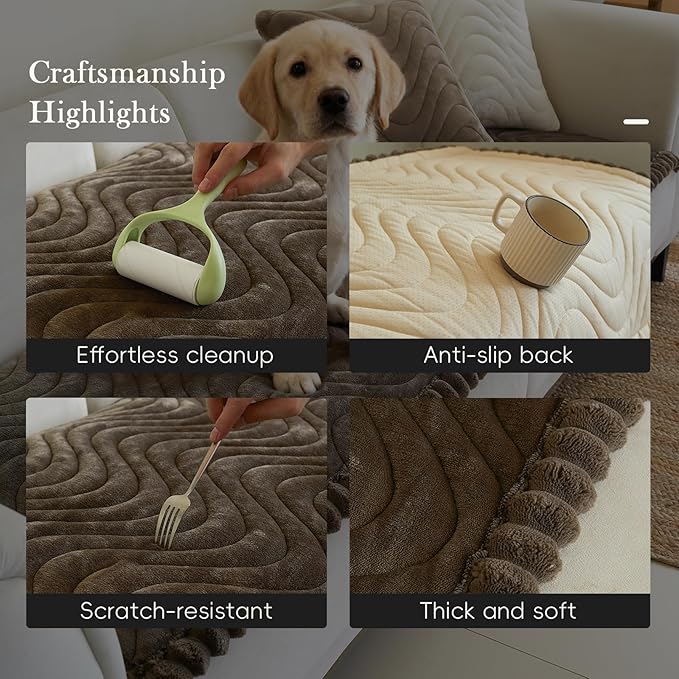 Couch Covers for 3 Cushion Couch Sofa Pet Friendly,Non-Slip Sofa Cover Washable