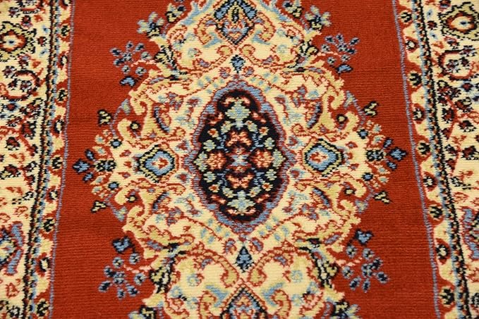 Unique Loom Reza Collection Traditional Persian Style Area Rug, Runner 2' 7" x 10' 0", Terracotta/Ivory
