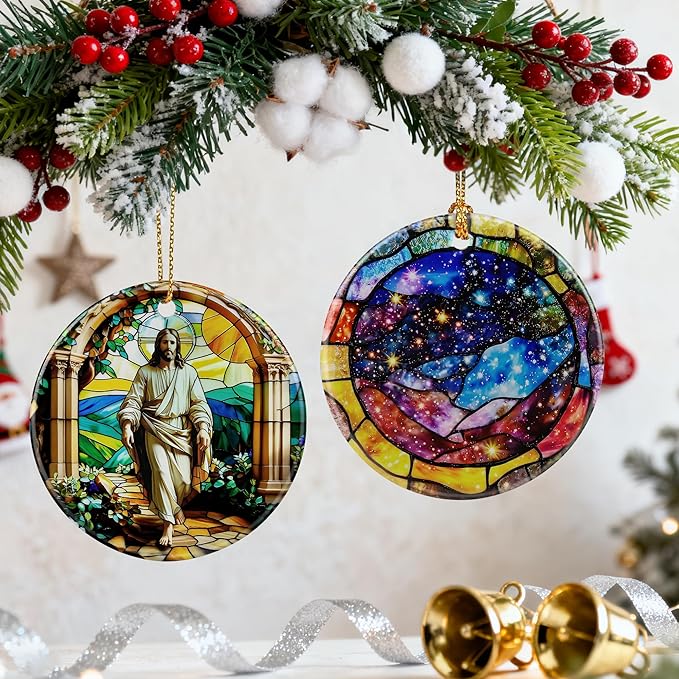 Jesus Ornament | Christian Christmas Ornaments, Religious Christmas Decorations, Hanging Ornaments for Tree | Christian Home Decor | Christian Gift, Religious Gift, Lord Jesus Gifts for Easter