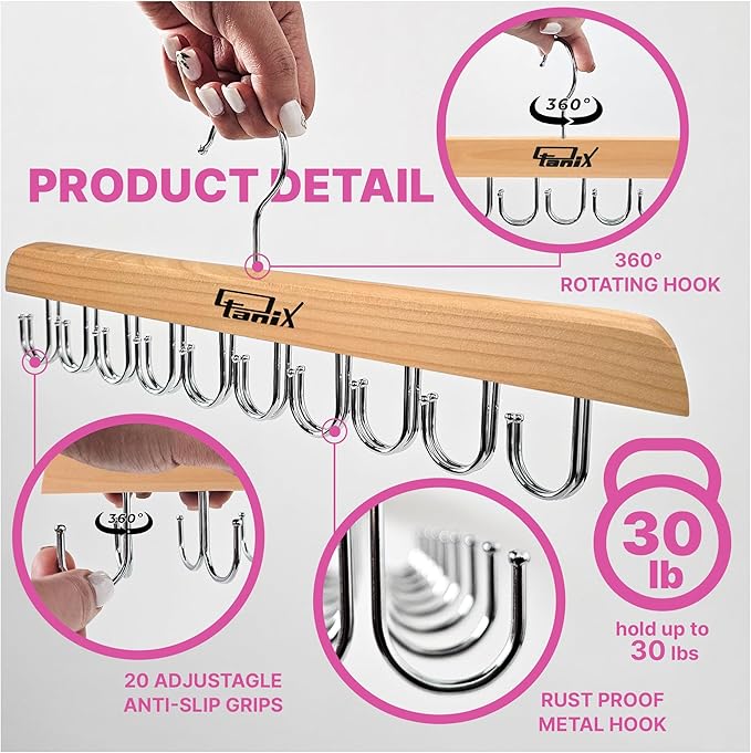 3 Pack Tank Top Hangers Space Saving, Bra Hangers for Closet Organizer, Bra Organizer for Closet, Space Saving Organizers and Storage for Dorm & Apartment for Tankto (Wooden)
