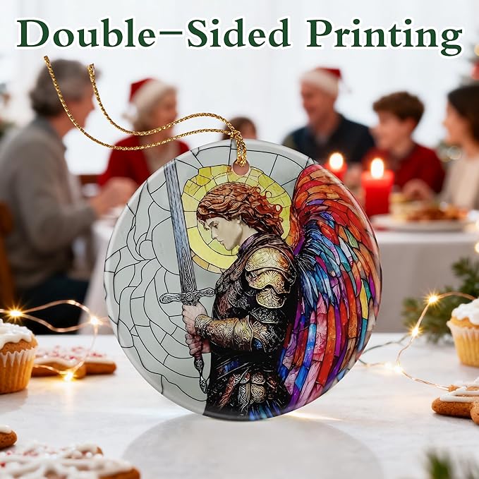 Archangel Michael Ornament | Christmas Ornaments, Christmas Tree Ornaments, Holiday Decor, Warrior Angel Decor | Religious Gifts, Christian Gifts | Faithful Gift, Spiritual Guardian Gift