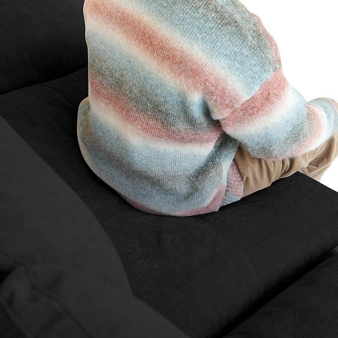 WJShome Modern Ottoman Module for Living Room, Cushion Covers Removable, Minimalist Comfy Breathable Footstool,Black