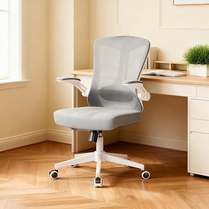 Mesh Office Computer Desk Managerial Executive Chair, Ergonomic High Back Comfy Swivel Gaming Home Chairs with Wheels, Comfortable Lumbar Support, Comfy Arms for Study,Home,Bedroom