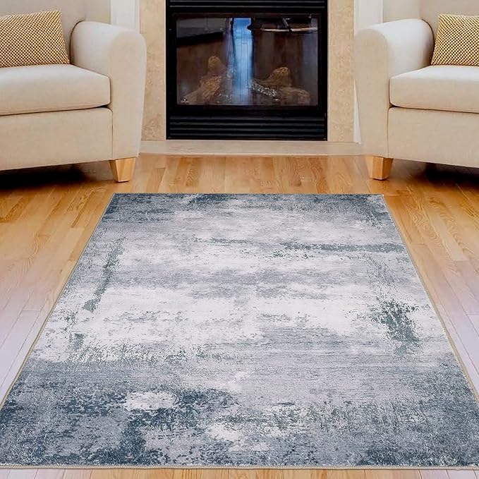 3x5 Modern Abstract Small Area Rug,Non Slip Stain Resistant Washable Area Rug with Rubber Backing,Non Shedding Floor Carpet for Living Room Bedroom Kitchen Entryway Indoor Mat