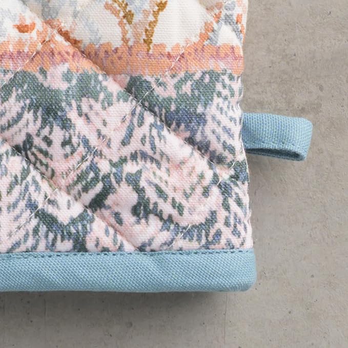 Maison d' Hermine Oven Gloves 100% Cotton Oven Mitt 7" x 13" with Loop Heat Resistant BBQ Cooking Gloves for Thanksgiving Christmas Decorations Baking Handling Hot Pans (Pack of 1, Fair Isle)