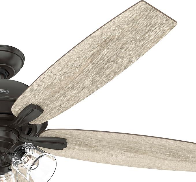 Hunter Fan 60 inch Traditional Noble Bronze Finish Indoor Ceiling Fan with LED Light Kit and Pull Chain (Renewed)
