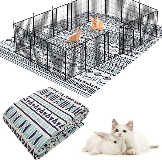 BNOSDM Extra Large Cage Liners for Rabbits 91" X 63" Washable Rabbit Pad Large Bunny Mat Anti Slip Rug for Bunnies Pet Carpet for Chinchillas Cats Guinea Pigs Dogs