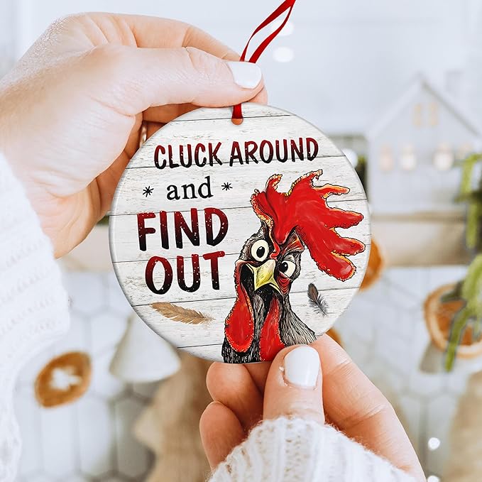 Rooster Ornament - Chicken Ornaments for Christmas Tree, Farm Animal Ornament, Yearly Collection 2025, Ideal for Hangings On Christmas Chicken Tree, Coop-Themed Ornaments