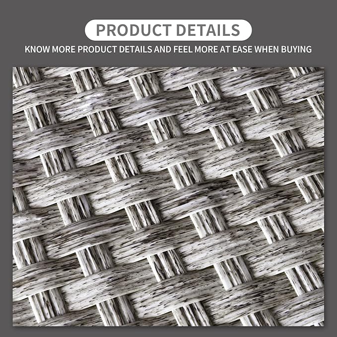 Rattaner Patio Coffee Table Outdoor Furniture Wicker Table 2-Layer Storage with Tempered Glass and Furniture Cover, Grey