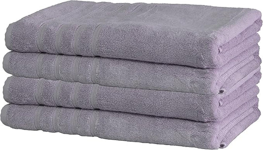Mosobam Luxury Turkish Towels Set of 4 Bath Sheets 35X70 Lavender Aura 700 GSM Bamboo Viscose & Aegean Turkish Combed Cotton