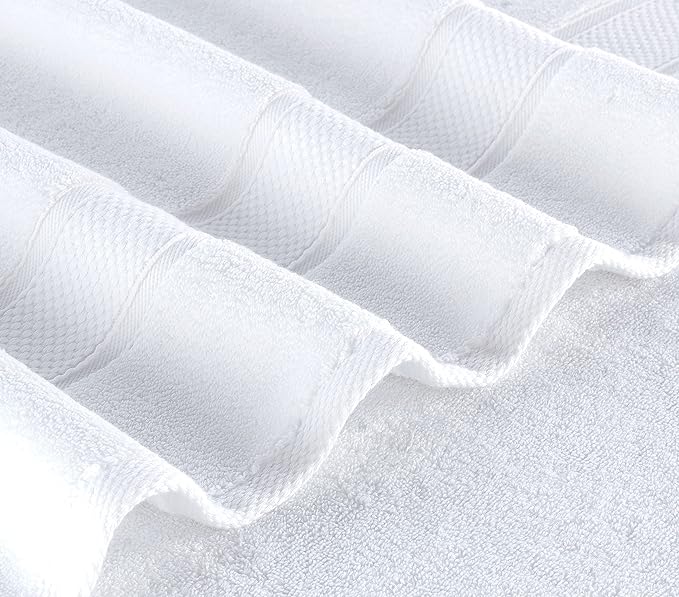 NOVA Luxury Linen - Hotel Quality Turkish Towel Set for Bathroom (4 Pcs Hand Towel Set, Pure White)